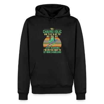 Herpétologiste des reptiles lézards caméléons - Sweat à capuche Premium bio Homme - noir - Devant - Nico (187cm)