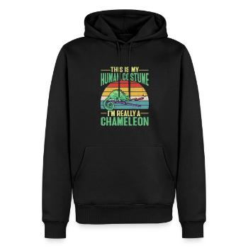 Herpétologiste des reptiles lézards caméléons - Sweat à capuche Premium bio Homme - noir - Devant - Nico (187cm)