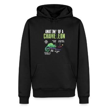 Caméléon, Lézard, Reptile, Herpétologiste - Sweat à capuche Premium bio Homme - noir - Devant - Nico (187cm)