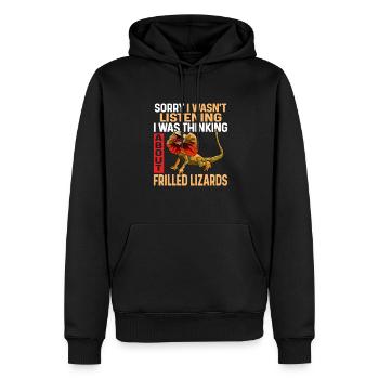 Collared Lizard Frilled-neck lizard Reptile Herpetologist - Men’s Premium Organic Hoodie - black - Front - Nico (187cm)