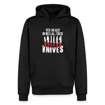 Metzgermesser Messer Messersammler - Männer Premium Bio Hoodie - Schwarz - Vorne - Nico (187cm)