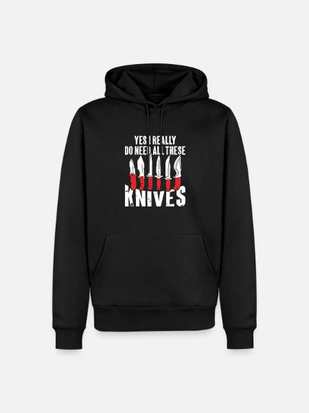 Metzgermesser Messer Messersammler - Männer Premium Bio Hoodie - Schwarz
