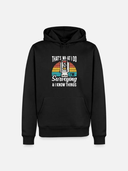 Landmeetkundige Cartograaf Surveyor Surveyor - Mannen Premium Bio hoodie - zwart