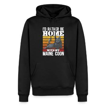 Maine Coon Chat - Sweat à capuche Premium bio Homme - noir - Devant - Nico (187cm)