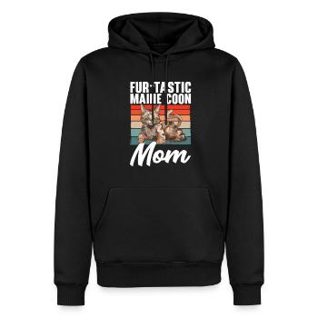 Maine Coon Chat - Sweat à capuche Premium bio Homme - noir - Devant - Nico (187cm)