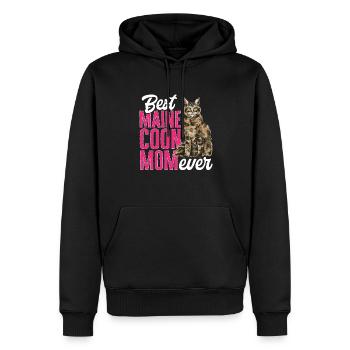 Maine Coon Chat - Sweat à capuche Premium bio Homme - noir - Devant - Nico (187cm)