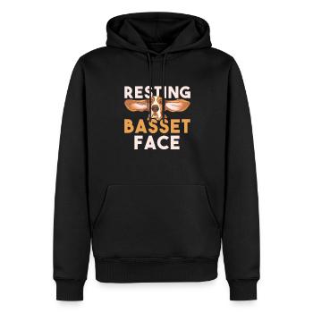 Basset Hound Geschenk - Männer Premium Bio Hoodie - Schwarz - Vorne - Nico (187cm)