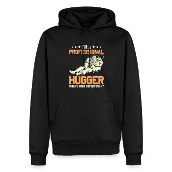 BJJ Jiu-Jitsu Brésilien - Sweat à capuche Premium bio Homme - noir - Devant - Nico (187cm)