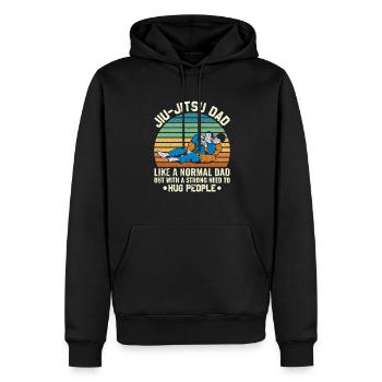 BJJ Jiu-Jitsu Brésilien - Sweat à capuche Premium bio Homme - noir - Devant - Nico (187cm)