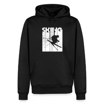 Skiing skier winter sports retro winter sport - Männer Premium Bio Hoodie - Schwarz - Vorne - Nico (187cm)
