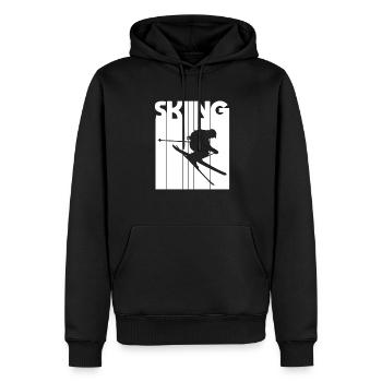 Skiing skier winter sports vintage winter sport - Männer Premium Bio Hoodie - Schwarz - Vorne - Nico (187cm)