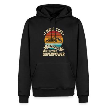 Tow Truck i make cars disappear retro trucking - Männer Premium Bio Hoodie - Schwarz - Vorne - Nico (187cm)