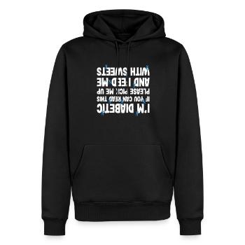 Diabetes if you can read feed with sweet - Männer Premium Bio Hoodie - Schwarz - Vorne - Nico (187cm)