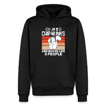 Streifenhörnchen Chipmunk Nagetier Geschenk - Männer Premium Bio Hoodie - Schwarz - Vorne - Nico (187cm)