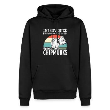 Cadeau de rongeur chipmunk - Sweat à capuche Premium bio Homme - noir - Devant - Nico (187cm)