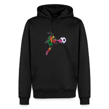 Équipe du Cameroun de football I Football Cameroun - Sweat à capuche Premium bio Homme - noir - Devant - Nico (187cm)