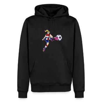 Équipe des Pays-Bas de football I Football Pays-Bas - Sweat à capuche Premium bio Homme - noir - Devant - Nico (187cm)