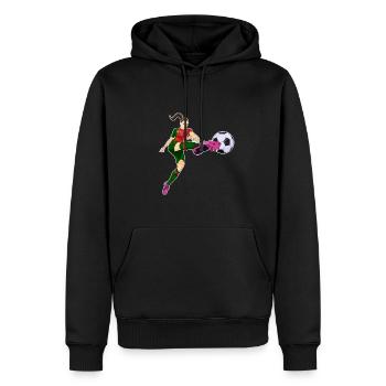 Équipe du Portugal de football I Football Portugal - Sweat à capuche Premium bio Homme - noir - Devant - Nico (187cm)