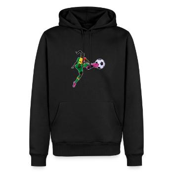 Équipe nationale de football du Sénégal I Football Sénégal - Sweat à capuche Premium bio Homme - noir - Devant - Nico (187cm)