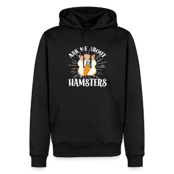 Hamster Geschenk Hamsterliebhaber - Männer Premium Bio Hoodie - Schwarz - Vorne - Nico (187cm)