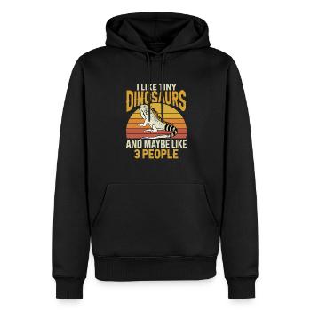Leguan Eidechse Reptil Herpetologe - Männer Premium Bio Hoodie - Schwarz - Vorne - Nico (187cm)