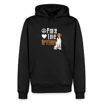 Français Bretagne Épagneul Epagneul Breton Cadeau - Sweat à capuche Premium bio Homme - noir - Devant - Nico (187cm)