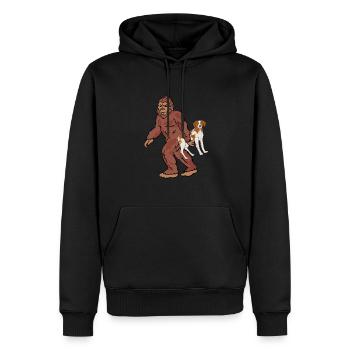 Épagneul Breton Epagneul Bigfoot Breton - Sweat à capuche Premium bio Homme - noir - Devant - Nico (187cm)