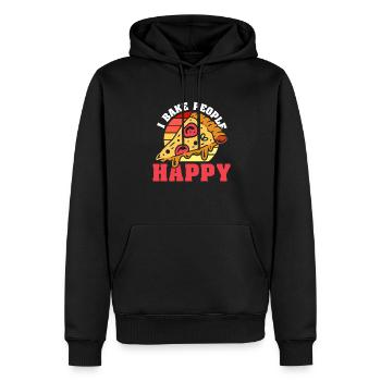 Pizzabäcker Pizzaliebhaber Pizza Geschenk - Männer Premium Bio Hoodie - Schwarz - Vorne - Nico (187cm)