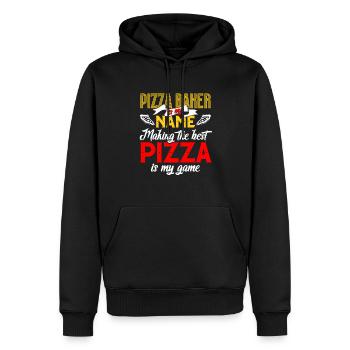 Pizzabäcker Pizzaliebhaber Pizza Geschenk - Männer Premium Bio Hoodie - Schwarz - Vorne - Nico (187cm)