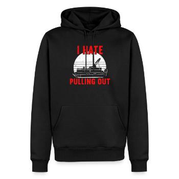 Pontonboot Kapitän Bootfahren See Pontoon - Männer Premium Bio Hoodie - Schwarz - Vorne - Nico (187cm)
