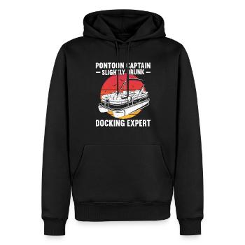 Pontonboot Kapitän Bootfahren See Pontoon - Männer Premium Bio Hoodie - Schwarz - Vorne - Nico (187cm)