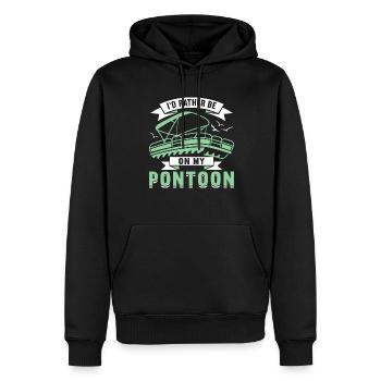 Pontonboot Kapitän Bootfahren See Pontoon - Männer Premium Bio Hoodie - Schwarz - Vorne - Nico (187cm)