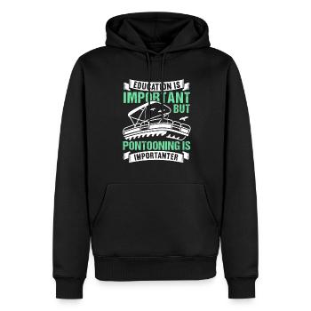 Pontonboot Kapitän Bootfahren See Pontoon - Männer Premium Bio Hoodie - Schwarz - Vorne - Nico (187cm)