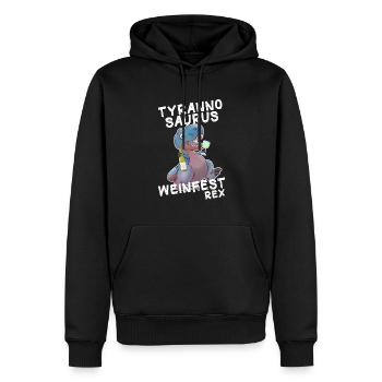 Wine Festival Winemaker Vino Vinosaur Red Wine spritzer - Men’s Premium Organic Hoodie - black - Front - Nico (187cm)