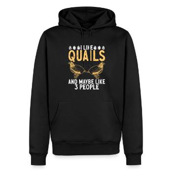 Wachtel Vogel Liebhaber Geschenk - Männer Premium Bio Hoodie - Schwarz - Vorne - Nico (187cm)