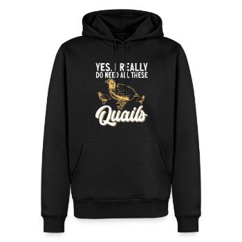 Wachtel Vogel Liebhaber Geschenk - Männer Premium Bio Hoodie - Schwarz - Vorne - Nico (187cm)