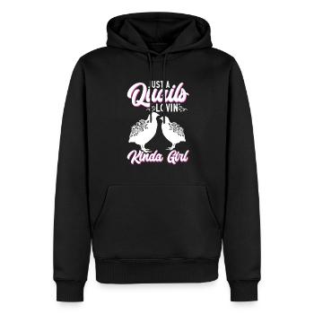 Cadeau d’amoureux des oiseaux de caille - Sweat à capuche Premium bio Homme - noir - Devant - Nico (187cm)