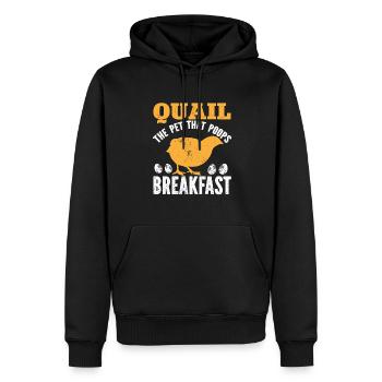 Cadeau d’amoureux des oiseaux de caille - Sweat à capuche Premium bio Homme - noir - Devant - Nico (187cm)