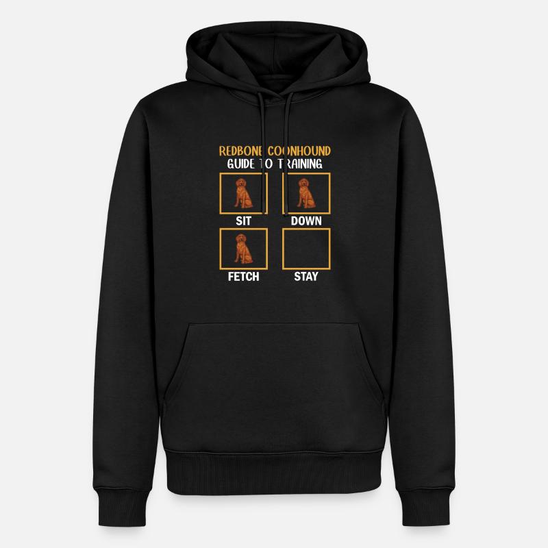 Redbone Coonhound Hund Geschenk - Männer Premium Bio Hoodie - Schwarz