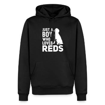 Redbone Coonhound Dog Gift - Men’s Premium Organic Hoodie - black - Front - Nico (187cm)