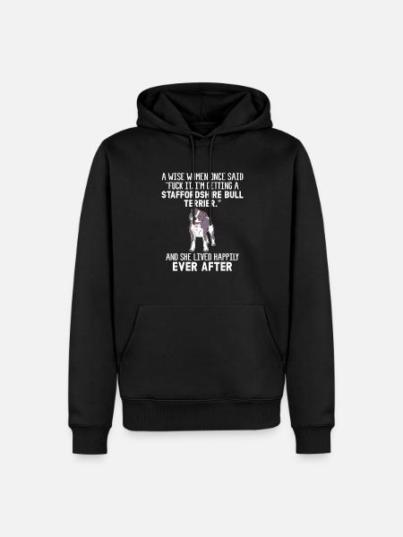 American Staffordshire Bull Terrier Staffy Dog - Men’s Premium Organic Hoodie - black