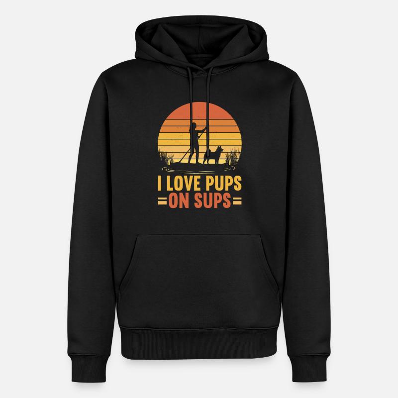 SUP Paddle Board Paddleboarding - Männer Premium Bio Hoodie - Schwarz