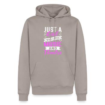 Actrice, Drame, Broadway, Comédie musicale - Sweat à capuche Premium bio Homme - taupe - Devant - Nico (187cm)