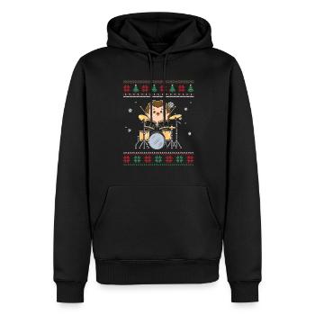Cadeaux de Noël Noël - Sweat à capuche Premium bio Homme - noir - Devant - Nico (187cm)