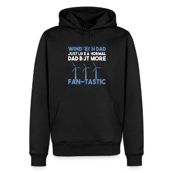 Wind turbine technician wind farm wind power - Men’s Premium Organic Hoodie - black - Front - Nico (187cm)