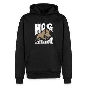 Chasse au sanglier chasseur sanglier - Sweat à capuche Premium bio Homme - noir - Devant - Nico (187cm)