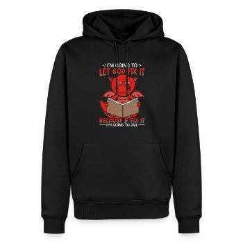 Dragon grincheux Dictons sarcastiques Maîtres dragons - Sweat à capuche Premium bio Homme - noir - Devant - Nico (187cm)