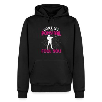 Schießsport Waffen Munition Sammler Gun Girl Leben - Männer Premium Bio Hoodie - Schwarz - Vorne - Nico (187cm)