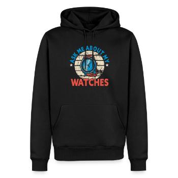 Watch Collector Watch Watchmaker - Men’s Premium Organic Hoodie - black - Front - Nico (187cm)