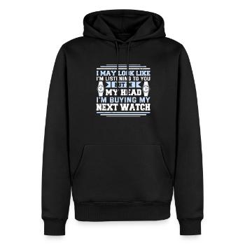 Watch Collector Watch Watchmaker - Men’s Premium Organic Hoodie - black - Front - Nico (187cm)